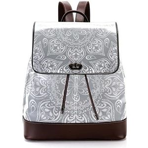 zilveren kleur elegante bloem patroon gepersonaliseerde schooltassen boekentassen voor tiener, Meerkleurig, 27x12.3x32cm, Rugzak Rugzakken