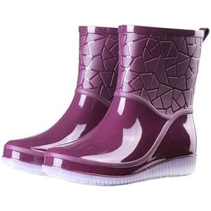 Tuinschoenen for dames, waterdichte regenlaarzen for dames - comfortabel interieur, brede kuitlaarzen for dames - gemakkelijk aan en uit te trekken(Purple_39)