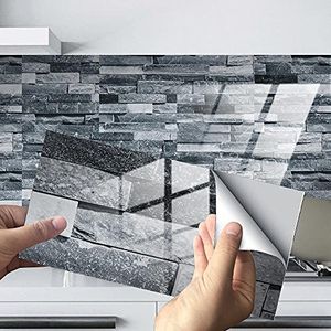 Een muur papier Lichtgrijs marmeren plaktegels PVC zelfklevende wandtegels hittebestendig schil- en plakvloertegels keuken badkamer zelfklevende tegels for muren 24 stuks (Size : 48 pcs)
