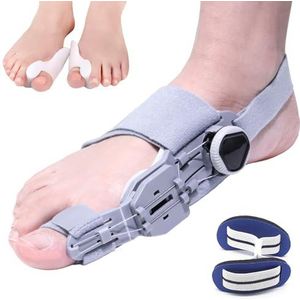 SENLINLIN Hallux Valgus Corrector orthese, orthesen voor Hallux Valgus [1x], siliconen teenscheiders [2x], trainingsriem [1x], uniseks dag en nacht