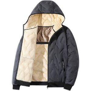 JUXDZISHW Grijs, 3XL, herentrui met sherpa-voering, doorlopende ritssluiting, dikke fleecejas, warme winterjassen