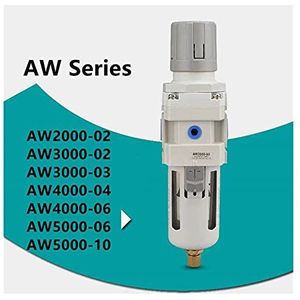 Air Oil Water Seperator Filter, Luchtregelaar Pneumatische drukregelaar Compressor Filter AW2000-02 AW3000-03 AW4000-04 (Size : AW4000-04)