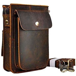 Lederen Multifunctionele Casual Daily Small Messenger One Schoudertas Designer Taille Belt Bag (Color : Dark brown)