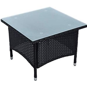 ESTEXO Polyrotan bijzettafel tuintafel rotan koffie tafel balkon tafel tuinmeubels koffietafel theetafel salontafel rotan tafel (zwart)