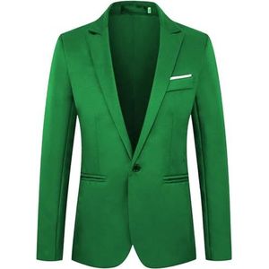 Leader of the Beauty Herenblazer voor heren, blazer, bruidegom, blazer, bruiloft, slim fit, jas, gala, smoking, herenbovenkleding, Groen, 4XL