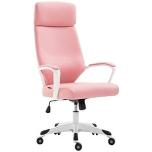 Bureaustoel Draaibare Computerstoel Comfortabele Rugleuning Stoel Schrijfstoel Make-up Kruk Voor Studie Slaapkamer Vergaderruimte (Color : Rosa)