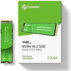 PHIXERO P3000 256 GB NVMe M.2 SSD, PCIe 3.0, 3000 MB/s lezen, interne SSD voor gaming en dagelijkse toepassingen