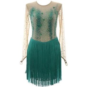 Gepersonaliseerde Wedstrijdschaatsjurk, Kristallen Accenten, Stretchstof En Vochtregulerende Gymnastiekkleding(4XL)