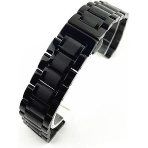 Kijk naar bands 14-24 mm horlogeband roestvrij staal zilveren horlogeband armband for quartz horloge dames herenhorlogebanden vervanging Dagelijks (Color : B, Size : 17mm)