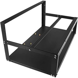 Mining Rig Frame Case 6 Gpu, Mining Rig Frame met antistatische strepen, Open Air PC Case voor ATX/Btx/Flex/Itx/Micro ATX, Ondersteuning 4 X 12 cm Fan (alleen frame) (6GPU)