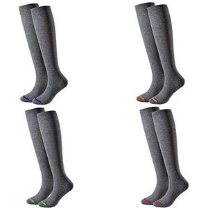 Piarini 4 paar zakelijke kniekousen voor heren, lang, katoenen kousen zonder elastische band, katoen, herenkousen, Antraciet gekleurde kant, 43-46 EU