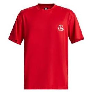 Quiksilver Heren DNA Bubble Logo Surf T-shirt met korte mouwen - Salsa - UPF 50 - bescherming tegen de zon