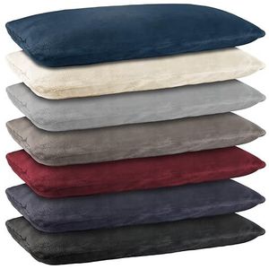 BaSaTex Pluche kussensloop, in dubbelpak, voelt aan als kasjmier, fleece, bankkussen, 100% microvezel, 2 x 40 x 80 cm, taupe