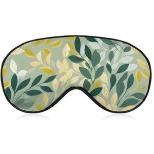 Boho groene planten bladeren slaapmasker lichtgewicht oogmasker om te slapen met verstelbare riem voor mannen vrouwen