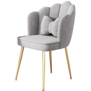 Meal Chairs Fluwelen eetkamerstoelen, gestoffeerde keukenkuipstoel fauteuil met gouden metalen poten, vrijetijdsstoelen for eetkamer woonkamer slaapkamer(Grey)