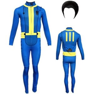 MANMICOS Amerikaanse maat Game Survivor cosplay kostuum Anime Heren Blauw jumpsuit pak (X-Large)