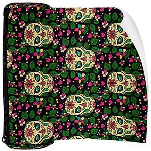 Potlood Case Dia De Muertos Suiker Skull Pouch Bag Pen Rits Tas voor Kantoorartikelen Reizen School Student Supplies