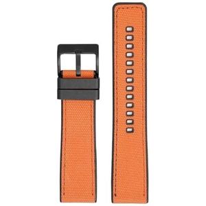 Geweven canvas rubberen band 20mm22mm 24mm snelsluiting waterdicht heren nylon sport vervangen armband horlogeband geschikt for Omega for Seiko (Color : Orange black, Size : 22mm)