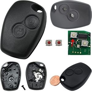 KONIKON Autosleutelhoes 2 knoppen vervangende afstandsbediening met 2 microknoppen geschikt voor Dacia Dustuer Sandero Logan Opel Movano Vivaro