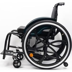 KXPSWGE Sportieve rolstoel, lichtgewicht, opvouwbaar, aluminium, zelfaandrijving, transitrolstoel, afneembare wielen met slechts één knop (A, breedte zitting 42 cm/16,5 inch)