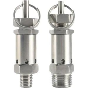 drukontlastklep voor luchtcompressoren, Overdrukventiel SUS 304 roestvrij staal 1/4"" 1/2"" BSPT mannelijk 0,5-10 bar(Bspt Male-2-6 Bar Adjustable,1/4"")