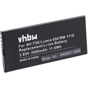 vhbw Li-Ion batterij 3000mAh (3.85V) compatibel met mobiele telefoon smartphone telefoon Microsoft/Nokia Lumia 940, 940 XL, 950, Dual SIM, RM-110, RM-1104, RM-1106 vervanging voor BV-T5E.