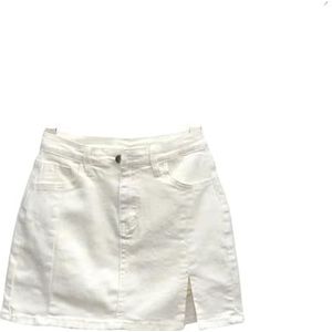 XYMJT Black skirt High Waist Bag Hip Slit Maxi Skirt White Pleated Skirt Extreme Mini Micro Skirt Plus Size Jean Skirts-white Lined-m