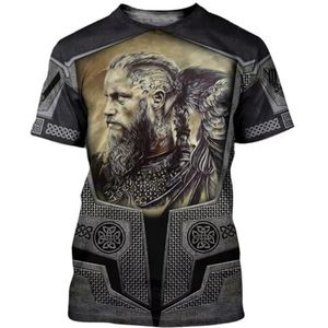 Heren Dames Viking Novelty 3D Print T-shirt - Noorse Mythologie Korte Mouw Casual Tops - Zomer Straatmode Outdoor Streetwear Grote Maat Persoonlijkheid Pullover T-shirts