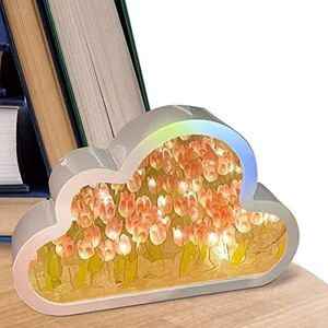 Dificato Cloud Lamp - DIY Cloud Lamp | Romantisch Nachtkastje Decor, Draagbare LED Tulp Tulp Tafellamp voor Vrienden, Meisje, Koppel, Slaapkamers