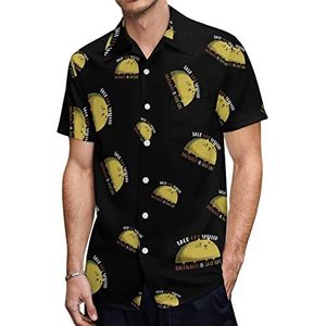 Backwards Is Taco Cat Hawaïaanse shirts voor heren, casual overhemd met korte mouwen, knoopsluiting, vakantie, strandshirts, L