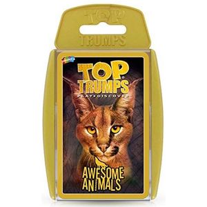 Top Trumps Awesome Animals Classics Card Game, Ontdek hoe schattig de Snow Leopard is en hoe groot is de Black Rhino, Educatief kaartspel voor 2 plus spelers is een geweldig cadeau voor kinderen vanaf