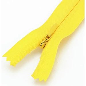 5 stuks 18cm-60cm nylon spiraalritsen voor op maat naaien jurk kussen rok broek kleding ambachten onzichtbare ritsen bulkreparatieset-geel-50cm