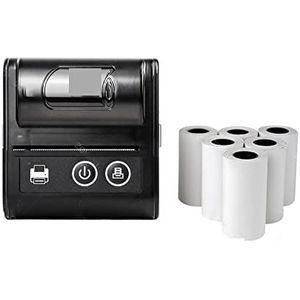 Miniprinter Mini Bluetooth Factuurprinter Draadloze Draagbare 58mm Bonprinter(1Printer 7Roll)