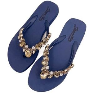fengqingyunyan0304 Slides, zomerslippers voor dames, lichtgewicht strandsandalen voor casual comfort, voor dames en heren, Blauw, 39.5 EU