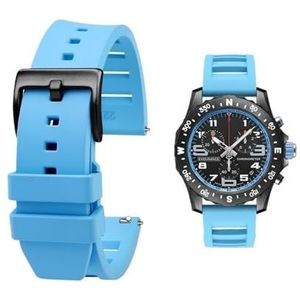 Nieuwe Fluor rubberen band geschikt for Seiko Citizen Quick Release Horlogeband 20 22mm Siliconen Tropic Band Smart Horlogeband geschikt for Huawei (Color : Sky blue black pin, Size : 22mm)