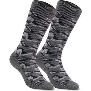 CityComfort Antislipsokken voor heren, camo stoppersokken voor heren en tieners, ABS-sokken met noppen in eenheidsmaat (38-44), wintersokken voor heren, cadeau, grijs, One size