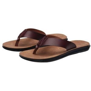 Sandalen, Heren slippers - Zachte zool, casual strandschoenen for buiten Doucheschoenen(Redbrown,47 EU)