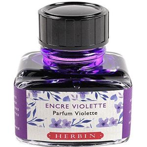 Herbin 13777T - Inktfles, geparfumeerd, Les Subles"", ideaal voor schrijfveer en roller, 30 ml, 1 stuk, paars met viooltjesgeur