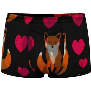 Leuke Foxies met Hart Heren Boxer Slips Sexy Shorts Mesh Boxers Ondergoed Ademend Onderbroek Thong
