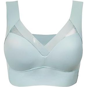 WMBRA BH, WMBRA, houdingscorrigerende beha, zomer, draadloze push-up comfort, ergonomische crossover-beha, Lichtblauw, M