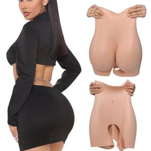 Adima Natuurlijke Look Siliconen Billenbroek Open Kruisje Body Shaper Shorts Vrouwen Heup Enhancer Crossdressing Slipje,Wheat,One Size