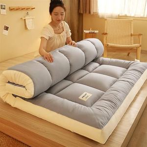 Vloermatras camping matras futon matras tatami mat voor volwassen matras topper voor bed (kleur: grijs, maat: 90 x 200 cm)