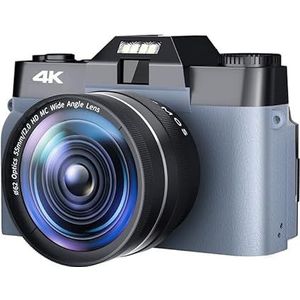 Digitale Camera, 48MP Digitale Camera for Fotografie Scherm Draaien 4K Selfile Camcorder Groothoek Macro Lens Vlog Video Camera Autofocus(16G TF Card,With Lens-01)