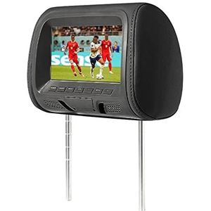 Auto Hoofdsteun Speler, Universele 7 Inch Auto Hoofdsteun MP4 Kussen Monitor Multimedia Speler Met Aansteker Adapter Usb Sd MP5 Fm Luidsprekers SH7038-P5(707-Black)