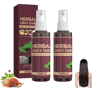Kruiden Haarspray met Polygonum Multiflorum en gemberolie – Natuurlijke verdonkerende verzorging voor grijs haar, voedt de wortels en hoofdhuid, hydraterende formule voor vrouwen en mannen (2)
