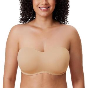 DELIMIRA Naadloze Grote Maten Strapless Minimizer-BH Voor Dames Warm Beige 75D