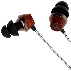 Symphonized ALN 2.0 Premium Echt Hout In-Ear Geluidsisolerende Hoofdtelefoon, Oordopjes, Oortelefoon met Innovatieve Shield Technologie Kabel en Microfoon (Zilver)