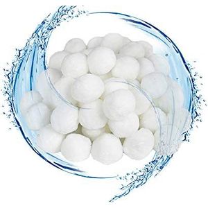 AufuN Filtration balls, 700g, filtermateriaal ter vervanging van 25kg filterzand, accessoires voor zwembadzandfilters, milieuvriendelijke zwembadfilter - 700g wit