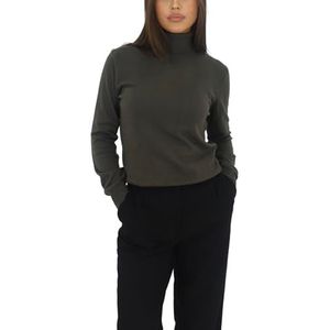 Win's Kasjmir coltrui voor dames, gemaakt in Italië, Kaki, S