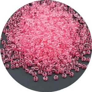 2/3/4 mm transparant glas rocailles kleurrijke ronde spacer kralen voor doe-het-zelf sieraden armband maken accessoires-diep roze 16-4 mm 144 stuks